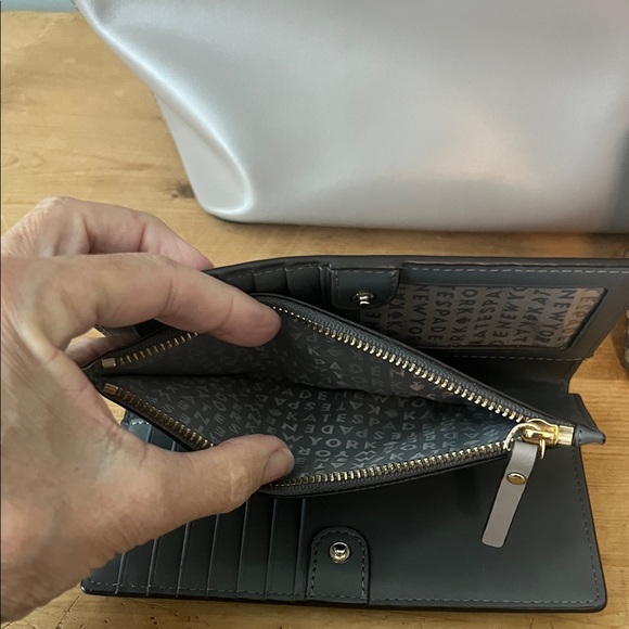 Kate Spade Taupe Tote with Owl Charm and Glitter Pouch - Picture 5 of 11